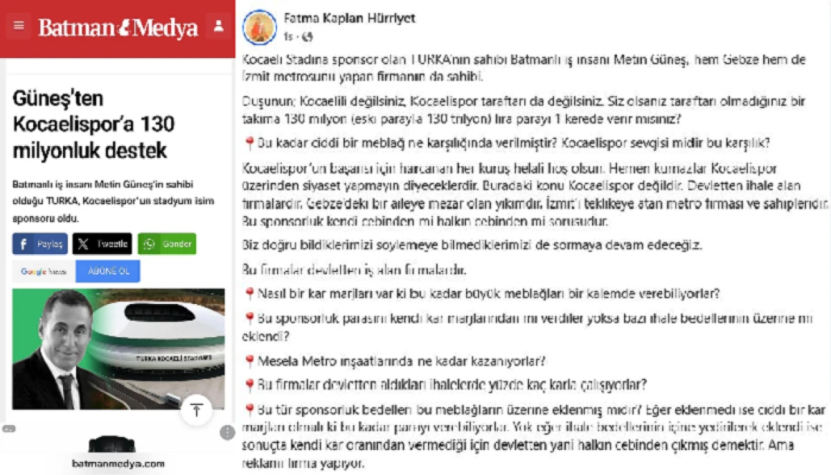 Fatma Başkan: Sponsorluk Parasının Kaynağı Nereden Geliyor? 